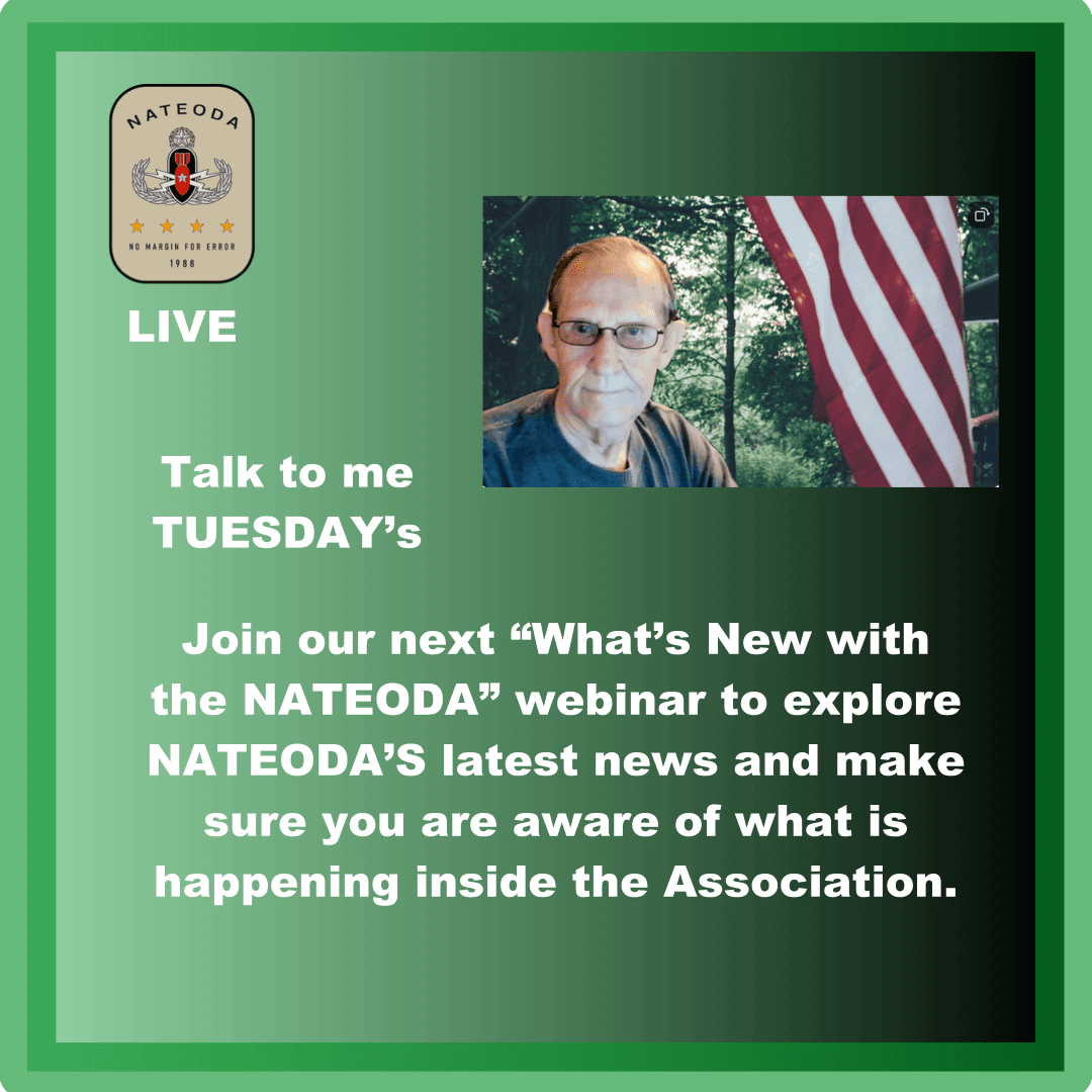 Talk To Me Tuesday EOD National Explosive Ordnance Disposal Association