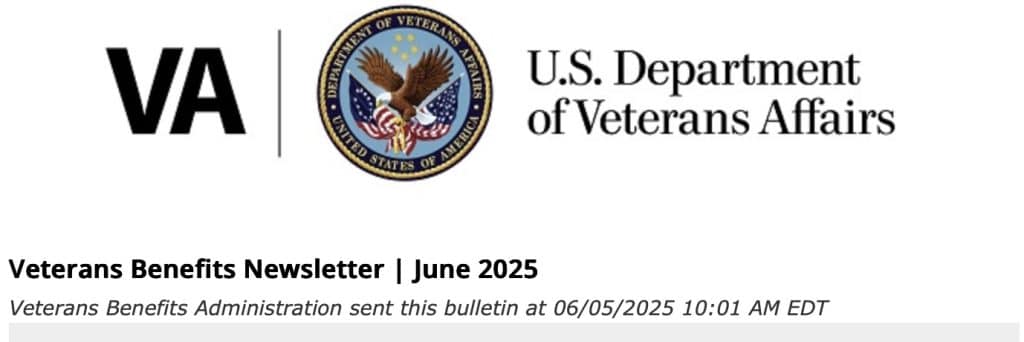 VA Newsletter logo for June 2025